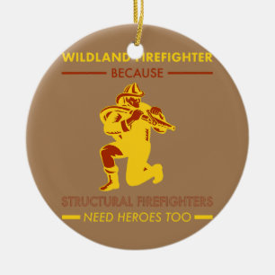 Wildland Firefighter Smokejumper Fire Eater Julgransprydnad Keramik