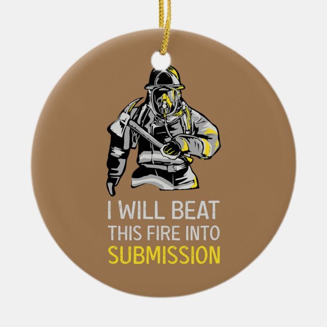 Wildland Firefighter Smokejumper Fire Eater Julgransprydnad Keramik (Framsidan)