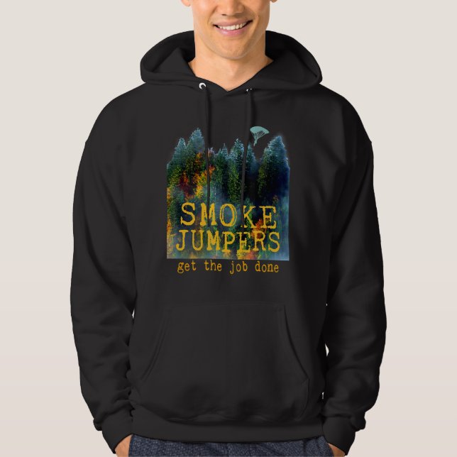 Wildland Firefighter Smokejumper Thin Red Line Hoodie (Framsida)