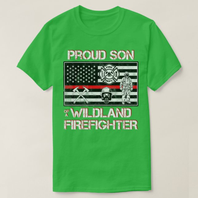 Wildland Firefighter Son Thin Red Line Smokejumper T Shirt (Design framsida)