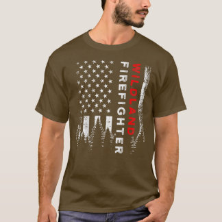 Wildland Firefighter Us Flagga Firemen T Shirt
