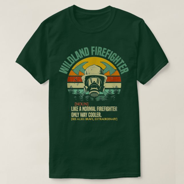 Wildland Firefighter Wildland Fire Rädding Retro S T Shirt (Design framsida)