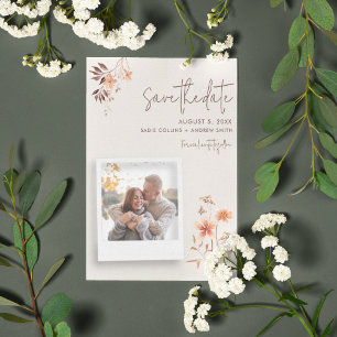 Wildlfower Rustic Outdoor Boho Bröllop Spara Datumet