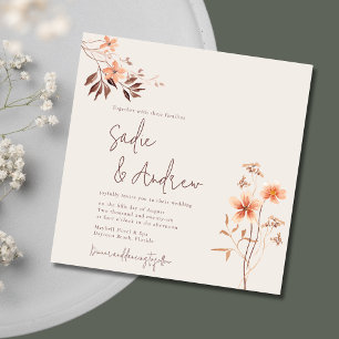 Wildlfower Rustic Outdoor Boho bröllopsinbjudan Inbjudningar