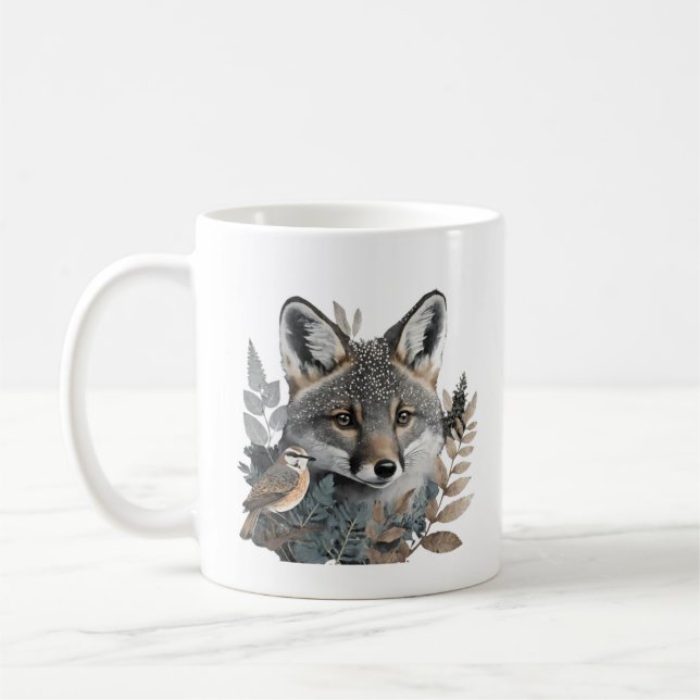 Wildlife Älskare Bird and Fox Mugg (Vänster)