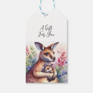 Wildlife Animal Kangaroo Presentetikett
