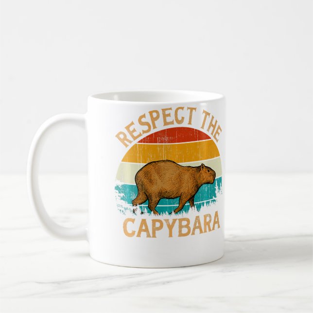 Wildlife Animal Respect The Capybara Kaffemugg (Vänster)
