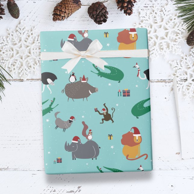 Wildlife Animals - Jul Helgdag Presentpapper (Wildlife Animals Christmas Holiday Wrapping Paper)