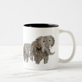 Wildlife Art Elephants Två-Tonad Mugg