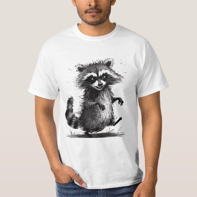 Wildlife Art Pencil Sketch T Shirt (Framsida)