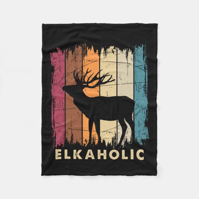 Wildlife Buck Elk Hunting Hjort Silhouette E Fleecefilt (Framsidan)