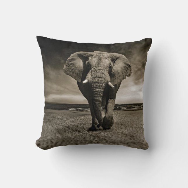 Wildlife Bull Elephant Photo Kudde (Framsida)