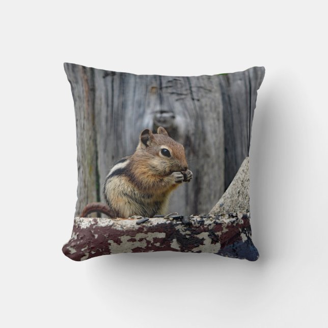 Wildlife Chipmunk Animal Photo Kudde (Framsida)