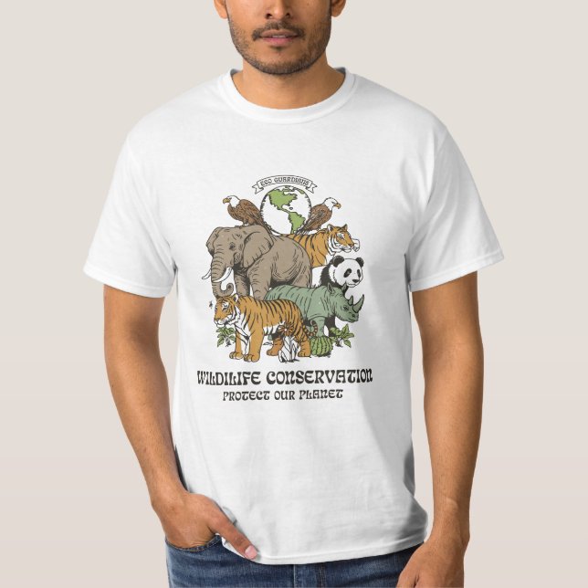 Wildlife Conservation – Protect Our Planet Eco Gua T Shirt (Framsida)