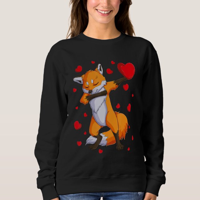 Wildlife Dab Animals Dabbing Fox Valentine's Day k T Shirt (Framsida)