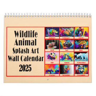 Wildlife Djur älskare Färg Stänk Art 2025 Kalender
