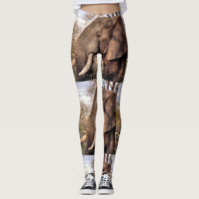 Wildlife Elephant Älskare Leggings (Framsida)