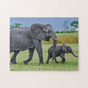 Wildlife Elephant Calf Photo Pussel