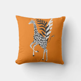 wildlife friendship - Orange Giraffe cushion Kudde