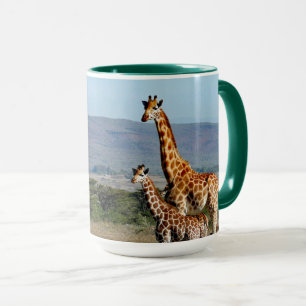 Wildlife Giraffe Mor och Baby Photo Mugg