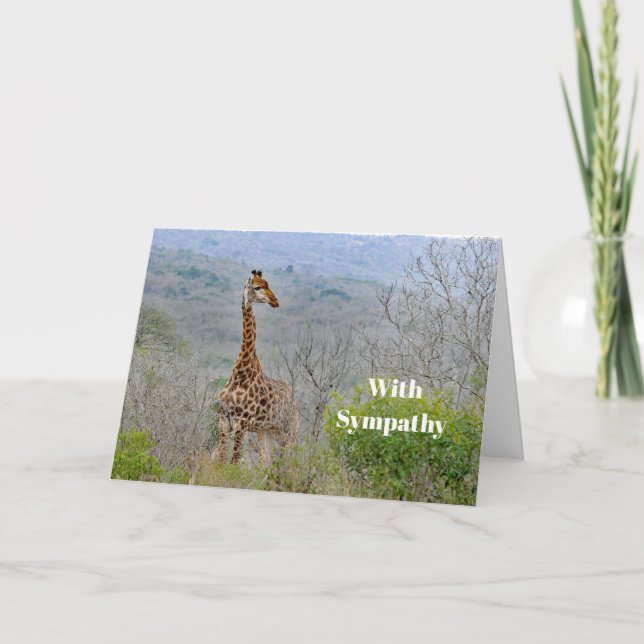 Wildlife Giraffe Savannah Photo Sympathy Kort (Framsida)