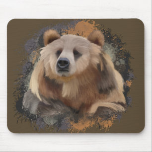 Wildlife Grizzly Bear Earth Tones Splatter Musmatta