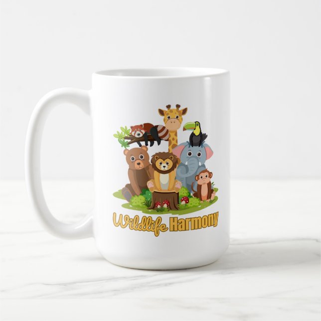 Wildlife Harmony for animal lover Kaffemugg (Vänster)