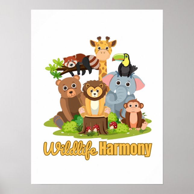 Wildlife Harmony for animal lover Poster (Framsidan)