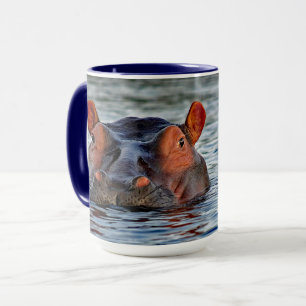 Wildlife Hippo Vatten Photo Mugg