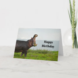 Wildlife Hippopotamus Photo Birthday Kort