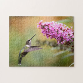 Wildlife Hummingbird Blommigt Photo Pussel