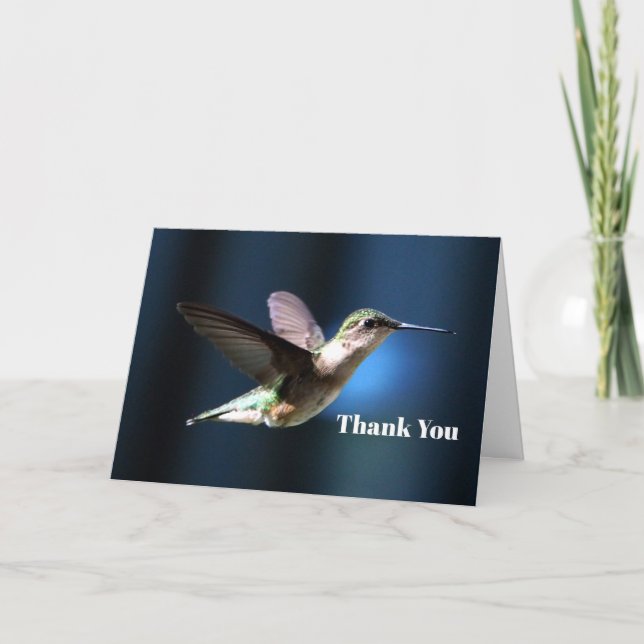 Wildlife Hummingbird Photo Tack Kort (Framsida)