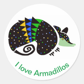 Wildlife -I kärlek Armadillos - Natur - Runt Klistermärke