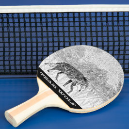 Wildlife illustration Grey Wolf Personalized Pingisracket