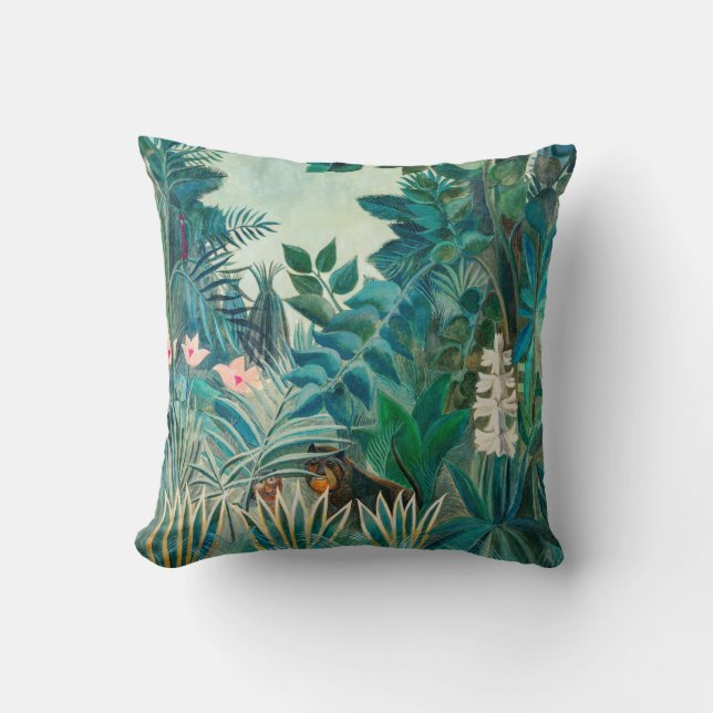 Wildlife in Tropical Jungle Painting Kudde (Framsida)