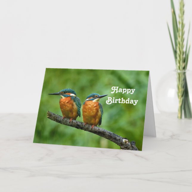 Wildlife Kingfisher Photo Birthday Kort (Framsida)