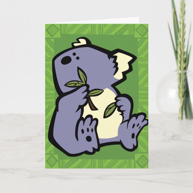 Wildlife Koala Puzzle Greeting Card Kort (Framsida)