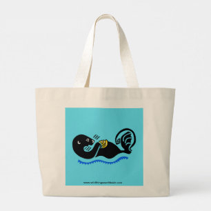 Wildlife-krigare - Sea OTTER-Blue stor tocksäck Jumbo Tygkasse
