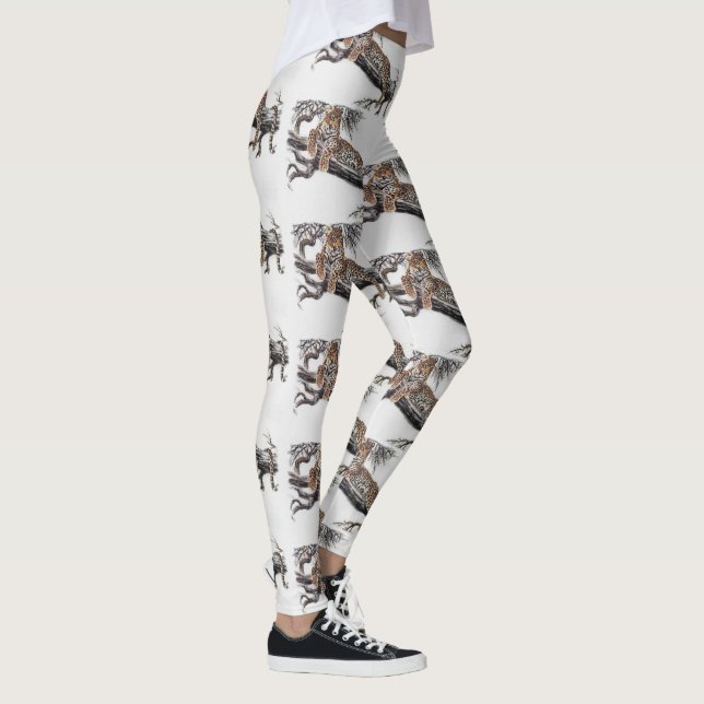Wildlife Leopard Älskare Leggings (Höger)