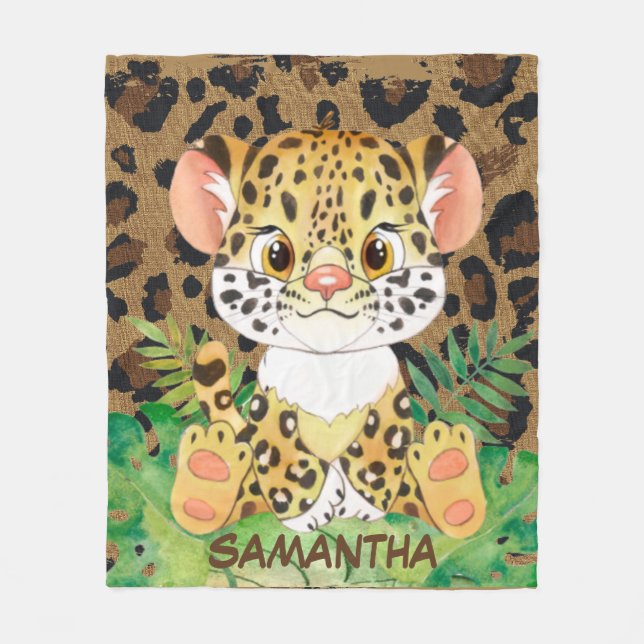 Wildlife leopard Baby Fleecefilt (Framsidan)