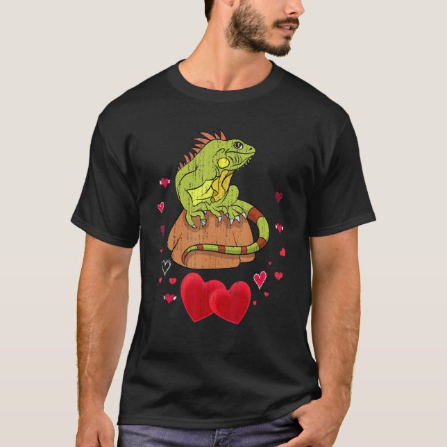 Wildlife Lizard Heart Animal Reptile Tropical Igu T Shirt (Framsida)