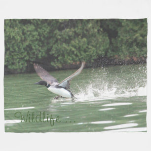 Wildlife Loon Throw Blanket Fleecefilt