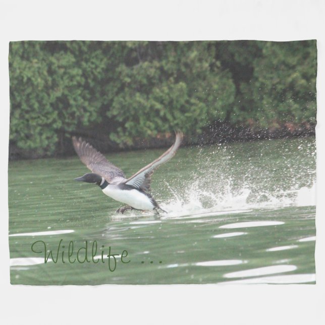 Wildlife Loon Throw Blanket Fleecefilt (Framsidan (Horisontell))