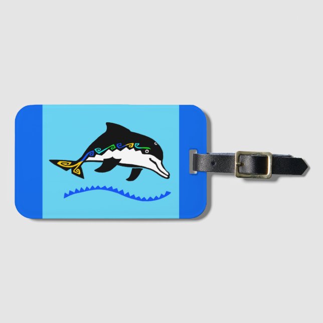 Wildlife-Lycklig DOLPHIN - Travel - Natur — Bagagebricka (Framsida horisontal)
