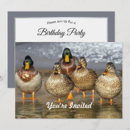 Wildlife Mallard Anka Photo Birthday Inbjudningar