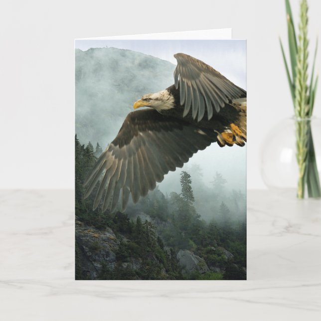 WILDLIFE Örn & Misty Forest Greeting Cards Kort (Framsida)