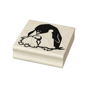 Wildlife Penguin Wood Art Frimärke Stämpel