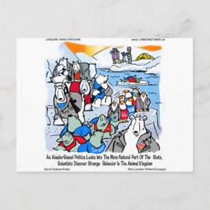Wildlife & Politik in Alaska Funny Gifts & Tees Vykort
