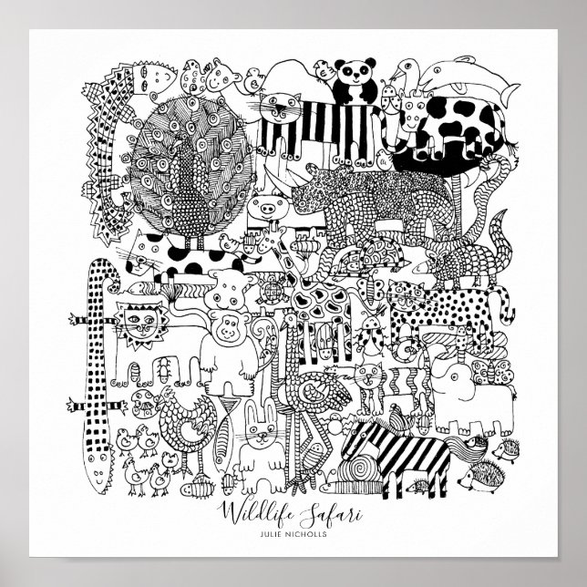 Wildlife Safari Illustration Poster (Framsidan)