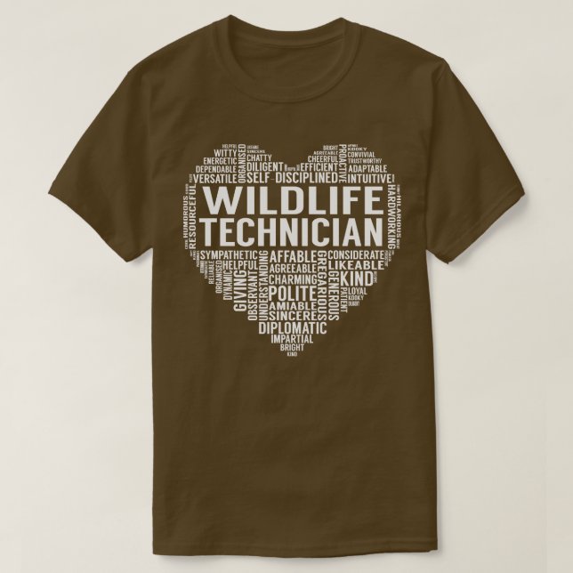 Wildlife Technician Heart T Shirt (Design framsida)